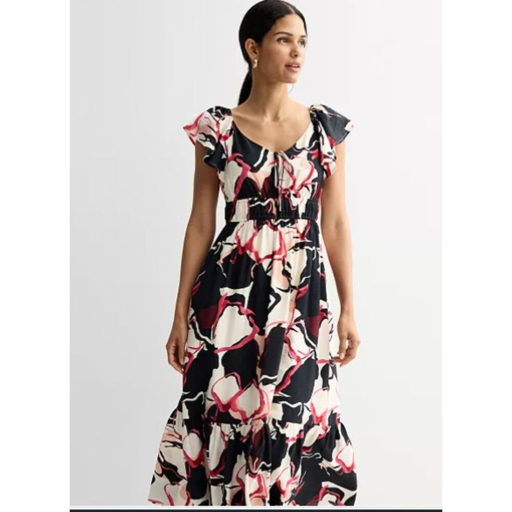 Women's Nine West Flutter Sleeve Maxi Dress Size S